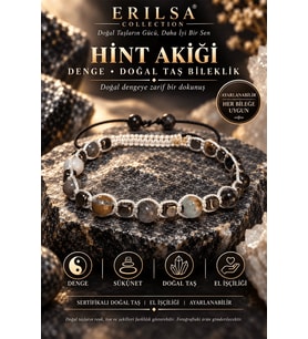 Sertifikalı Denge Sakinlik Sükunet Huzur Farkındalık Doğal Taş Bileklik - Hint Akiği