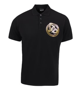 Just Cavalli Erkek Polo Yaka Slim Fit Siyah T-Shirt