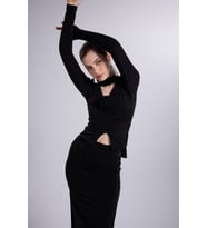 Şal Yaka Detaylı Serre Bluz Bordo (Siyah)