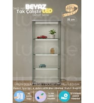 Şerit LED LED Bar Aydınlatma Seti 4’lü 35cm Beyaz Işık Şeffaf Kablo Tak Çalıştır Anahtarlı