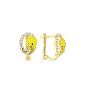 14 Ayar Taşlı Tweety Altın Çocuk Küpe 1,48 gr