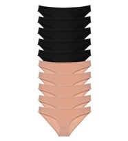 Mulvxbrf Brf02 10 Adet Süper Eko Set Likralı Kadın Slip Külot Siyah Ten (Mulvix)
