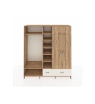 Kronos Dolap 12 Raflı 2 Çekmeceli 2 Askılı 220x59x243 Çam-Çam/Aytaşı