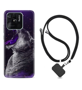 Xiaomi Poco X3 Pro M4 Pro X4 Pro C40 10C Kılıf Boyun Askılı Silikon Purple Leopar 1750