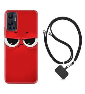 Infınix Hot 12 Kılıf Resimli Boyun Askılı İpli Desenli Silikon Series Red 1829