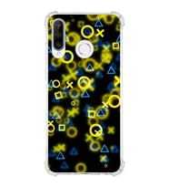 PrintiFy Huawei P30 Lite Uyumlu Köşe Korumalı Semboller Tasarımlı Şeffaf Silikon Kılıf