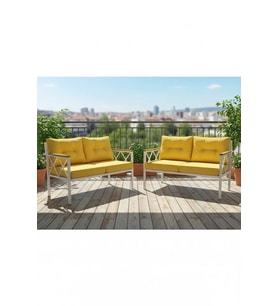 2+2Balkon-bahçe-kafe-çay Seti-koltuk Takımı-oturma Grubu-ofis Koltuğu 2+2 beyaz profil demir