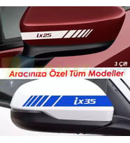 Hyundai I10 I30 I40 I20 Ix20 Yan Dikiz Ayna Şerit Oto Sticker Etiket Yapıştırma Çıkartma 3 Çift ( 20 X 2 Cm Ölçü )