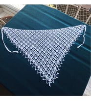 El Yapımı Dantel Eşarp - Bandana- Gömlek Fuları (Beyaz)