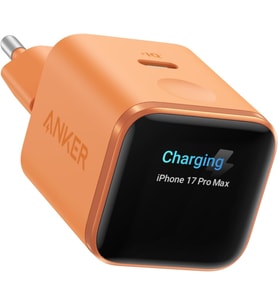 Nano USB-C Şarj Cihazı, 45W, Hızlı Şarj Özelliği, 1 USB-C Bağlantı Noktası, Kablo Dahil Değil, Turuncu - A121D