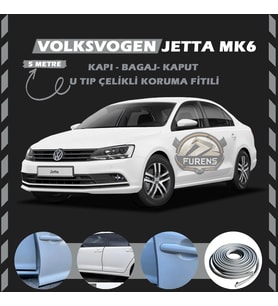 Volksvogen Jetta mk6 Oto Araç Kapı Koruma Fitili 5metre Parlak Gri Renk