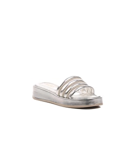 Ayakmod 0902 Gümüş Rugan Kadın Terlik
