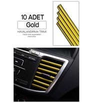 Araç İçi Klima Havalandırma Izgarası Dekoratif Şerit Trim Seti Gold