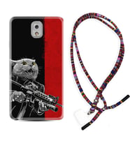 Samsung Note 3 4 5 8 9 20 Ultra 10 Lite Kılıf Boyun Asklı Rasta Silikon Çılgın Kedi 1674