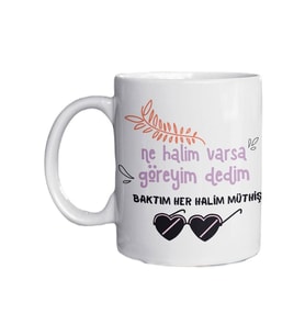 Eğlenceli Yazılı Özel Tasarım Baskılı Kupa Bardak 003 (Çok Renkli)