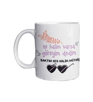 Eğlenceli Yazılı Özel Tasarım Baskılı Kupa Bardak 003 (Çok Renkli)