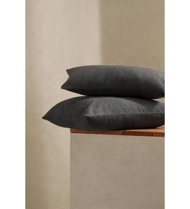 Pamuk Penye Fermuarlı Yastık Kılıfı 2'li Paket Antrasit 50x70 cm