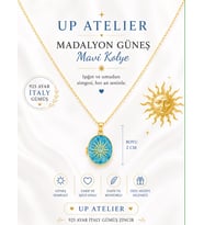 925 Ayar Gümüş İthal Zincirli Güneş Madalyon Kolye 40-45cm Ayarlanabilir