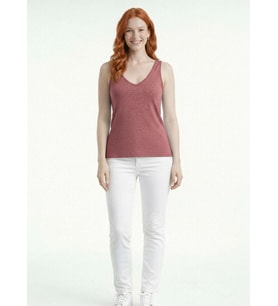 Kadın V Yaka İnce Askılı Basic T-Shirt