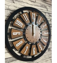 Kişiye Özel Halatlı Dekoratif Ahşap Duvar Saati 50 cm