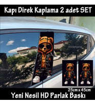 rapçi ukala panda folyo - 2kapı için 2adet sticker kaplama - tuning modifiye