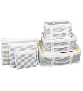 Bavul İçi Düzenleyici Valiz Organizer 6 Lı Set - Çizgili