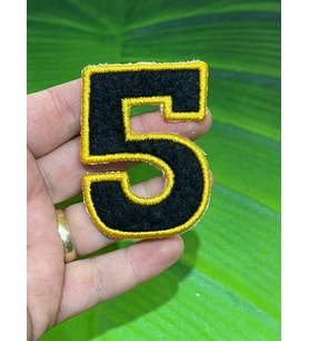 6X4 CM DOKUMA ÜTÜ İLE YAPIŞAN 5 RAKAMI ARMA YAMA DİKİŞ AKSESUARI
