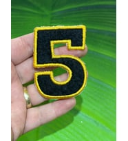 6X4 CM DOKUMA ÜTÜ İLE YAPIŞAN 5 RAKAMI ARMA YAMA DİKİŞ AKSESUARI