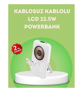 Mey İthalat® LCD Göstergeli Manyetik Powerbank Type C USB Girişli