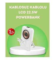 Mey İthalat® LCD Göstergeli Manyetik Powerbank Type C USB Girişli