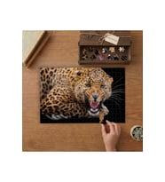 Kükreyen Leopar - Vahşi Hayvan Tasarımı 240 parça Ahşap Puzzle Ahşap Kutuda MP01289