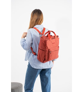 Ultra Hafif Çok Cepli, Çok Bölmeli Sırt ve El Çantası Kiremit (Model:571-9S)