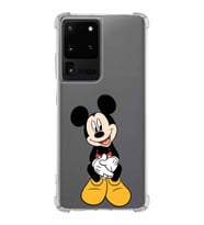 Samsung Galaxy S20 Ultra  Köşe Korumalı Antişok Kapak Mickey Mouse Tasarımlı Şeffaf  Kılıf