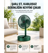 Katlanabilir Şarjlı Mini Fan 3 Kademeli Hız Ayarlı Taşınabilir