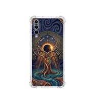PrintiFy Huawei P20pro ile Uyumlu Simya Serisi Kozmik Denge Tasarımlı Uv Baskılı Köşe Korumalı Antişok Kılıf