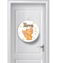 Fil Baskılı Ahşap Bebek Kapı Süsü (Çok Renkli)