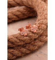 Kalp Sonsuzluk Mini Rose Gümüş Küpe 6826