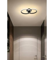 Jolly Modern Tasarım Salon - Mutfak - Hol Beyaz Led 2 Li Avize (Siyah)