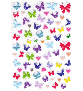Sticker Kabartmalı A4 Boyutunda Stiker Defter, Planlayıcı Etiket-(lim535) - Pastel Kelebekler