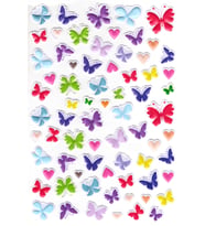 Sticker Kabartmalı A4 Boyutunda Stiker Defter, Planlayıcı Etiket-(lim535) - Pastel Kelebekler