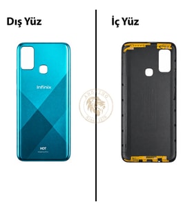 Infinix Hot 9 Play Mavi Uyumlu Arka Kapak Arka Cam Batarya Pil Kapağı Lazer Kesim Back Cover