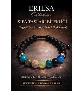 Sertifikalı Şifa Koruma Kalkan Bilekliği - Apatit - Dumanlı Kuvars Porselen Jasper Yeşim Akik Unakit (Çok Renkli)