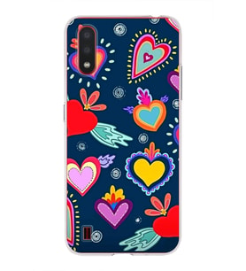PrintiFy Samsung Galaxy A01 ile Uyumlu 1mm Slim Fit Retro Colors 3 Baskılı Şeffaf  Kılıf
