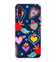 PrintiFy Samsung Galaxy A01 ile Uyumlu 1mm Slim Fit Retro Colors 3 Baskılı Şeffaf  Kılıf