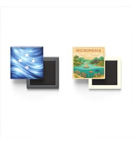 Buzdolap Magnetleri - Mikronezya Bayrağı ve Paper Cut Tema - 2'li Set Magneti