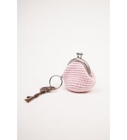 Mini Bozuk Para Cüzdanı Anahtarlık (Klipsli) (Pembe)