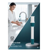 Silikon Esnek Musluk Uzatıcı - 14.5 cm Lavabo ve Mutfak Batarya Başlığı