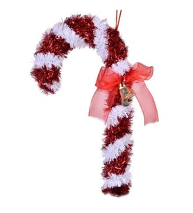 Yılbaşı Çam Ağacı Çanlı Baston Süs 17 Cm 1 Adet