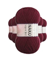 5 Adet Süper İnci El Örgü İpi 100 gr Bordo 999