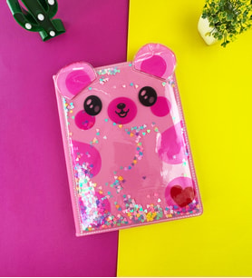 Sevimli Pembe Ayı Tasarımlı A4 Sketchbook – 200 Sayfa Kalın Kağıtlı Defter